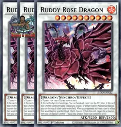 Yugioh! 3x Ruddy Rose Dragon L5DD-ENA32 Common 1st Ed NM - Image 1