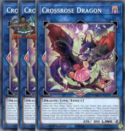 Yugioh! 3x Crossrose Dragon L5DD-ENA30 Common 1st Ed NM - Image 1