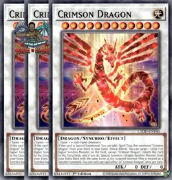 Yugioh! 3x Crimson Dragon L5DD-ENY41 Common 1st Ed NM - Image 1