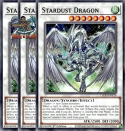 Yugioh! 3x Stardust Dragon L5DD-ENY36 Common 1st Ed NM - Image 1