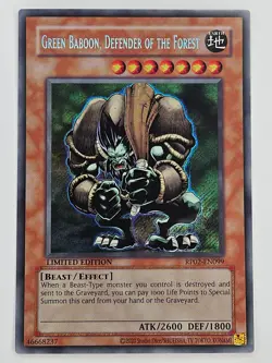 Yu Gi Oh - RP02-EN099 Green Baboon, Defender of the Forest - Secret Rare - Image 1