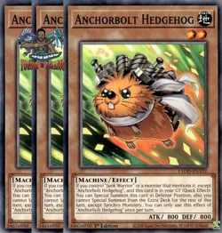 Yugioh! 3x Anchorbolt Hedgehog L5DD-ENY02 Common 1st Ed NM - Image 1