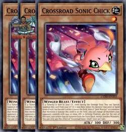 Yugioh! 3x Crossroad Sonic Chick L5DD-ENY03 Common 1st Ed NM - Image 1