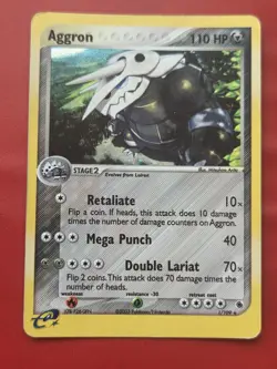 Pokemon Aggron Holo Rare Card Ruby and Sapphire Edition 1/109 - Image 1
