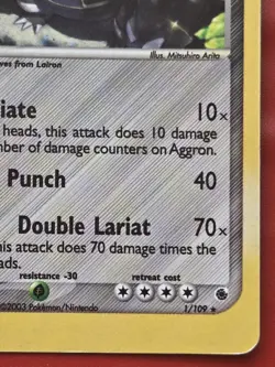 Pokemon Aggron Holo Rare Card Ruby and Sapphire Edition 1/109 - Image 5