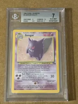 1999 Pokemon TCG Fossil 1st Edition Gengar Holo Rare Card 5/62 BGS 7 - Image 1