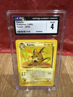1999 POKEMON CARD FOSSIL #29/62 RAICHU Cgc 4 Graded Card - Image 1