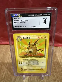 1999 POKEMON CARD FOSSIL #29/62 RAICHU Cgc 4 Graded Card - Image 2