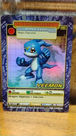 DIGIMON Digital Monsters VEEMON BO-109S Foil Holo 2000 Trading Card by BANDAI - Image 1