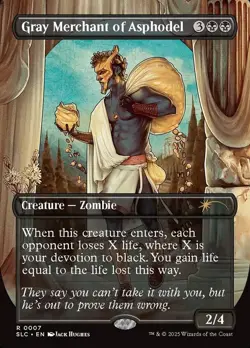 Gray Merchant of Asphodel * Halo Foil * SLC Secret Lair An Encyclopedia of Magic - Image 1