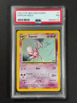 PSA 7 Espeon 1/75 HOLO Pokemon Card WOTC Neo Discovery Rare Holo NM - Image 1