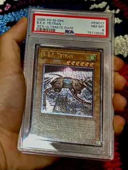PSA 8 YuGiOh B.E.S. Tetran EEN-EN017 Ultimate Rare Elemental Energy EURO NM+ - Image 1
