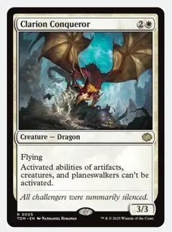 Clarion Conqueror | TDM Tarkir Dragonstorm | White Dragon Stax | Rare | NEW NM - Image 1