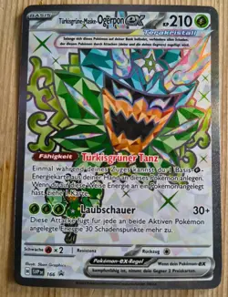 Pokemon TCG Ogerpon EX Turkisgrune Maske 166 SVP NM Promo Deutsch Full Art - Image 1
