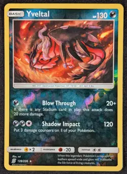 Yveltal 2019 Unified Minds Reverse Holo Rare Pokemon Card 139/236 (NM) - Image 1