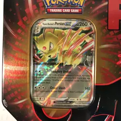 Pokemon TCG Team Rocket Tin | Destined Rivals Team Rocket's Persian Tin Sealed! - Image 2