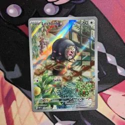 Lechonk Pokemon TCG Sv03: Obsidian Flames Holo Illustration Rare Card 209/197 NM - Image 1