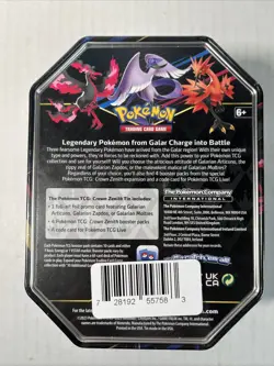 Pokemon TCG Crown Zenith Tin Galarian Articuno New Sealed with Promo/ 4 Packs - Image 2