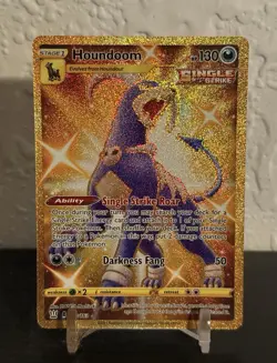 Pokemon Houndoom Secret Rare SWSH05: Battle Styles 179/163 NM Gold Holo - Image 2