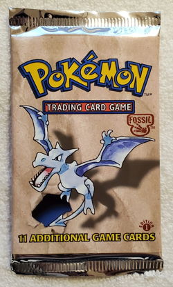 Fossil booster pack [1st Ed] English Pokemon TCG vtg - WOC06071 - Factory Sealed - Image 1