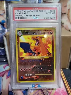 Pokemon 2000 Reverse Foil Charizard #006 Promo Neo 2 PSA 10 GEM MINT *swirl* - Image 1