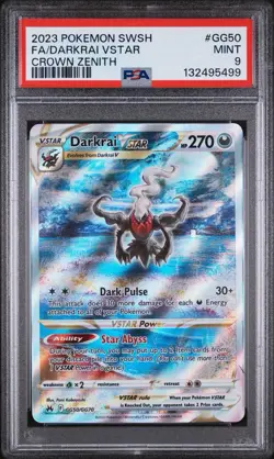 Pokemon Darkrai VSTAR GG50/GG70 Crown Zenith: Galarian Gallery Holo PSA 9 Mint - Image 1
