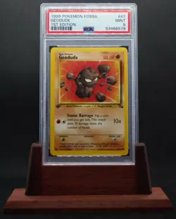 PSA 9 1999 Pokemon Fossil Geodude #47 1st Edition #47 - Image 1