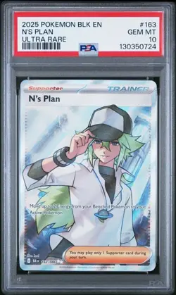 2025 Pokemon N's Plan 163/086 Sv: Black Bolt Holo PSA 10 - Image 1