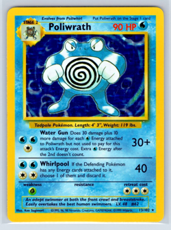 Poliwrath #13/102 - Base Set - Holo - LP Lightly Played Pokemon - Image 1