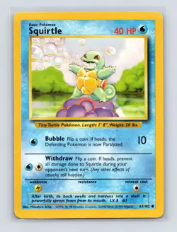Pokemon TCG Squirtle 063/102 Base Set Normal LP - Image 1