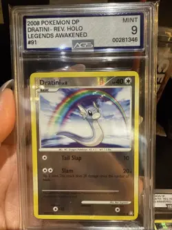 2008 Pokemon Diamond & Pearl - Legends Awakened Dratini #91 Reverse Holo AGS 9 - Image 1
