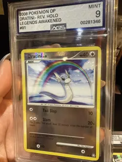 2008 Pokemon Diamond & Pearl - Legends Awakened Dratini #91 Reverse Holo AGS 9 - Image 2