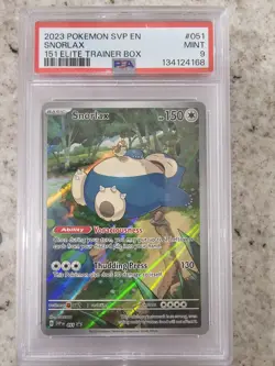2023 POKEMON SVP EN-SV BLACK STAR PROMO 151 ELITE TRAINER BOX #051 SNORLAX PSA 9 - Image 1