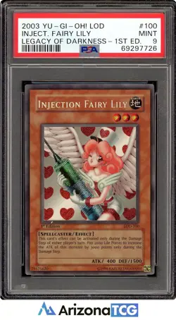 Yu-Gi-Oh! 2003 Injection Fairy Lily LOD-100 1st Edition Legacy of Darkness PSA 9 - Image 1