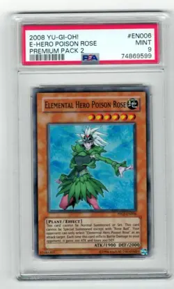 2008 Yu-Gi=Oh Elemental Hero Poison Rose PP02-EN006 PSA 9 Mint - Image 1