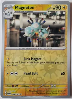 REVERSE HOLO Magneton 082/165 NM / M - Yuka Morii Clay Art - 151 Pokemon Card - Image 1