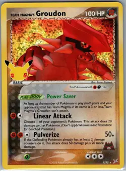 Team Magma's Groudon 9/95 Celebrations: Classic Collection - Pokemon Card - NM - Image 1