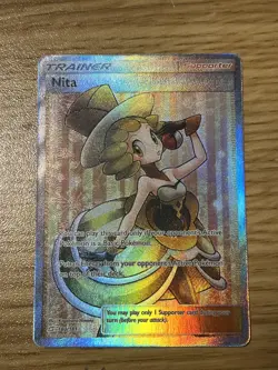 Nita Full Art Trainer - 180/181 - Team Up Sun & Moon Pokemon Card NM - Image 1