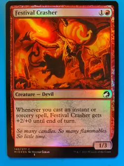 MTG 1x FOIL Festival Crasher Innistrad: Midnight Hunt Magic the Gathering x1 NM - Image 1