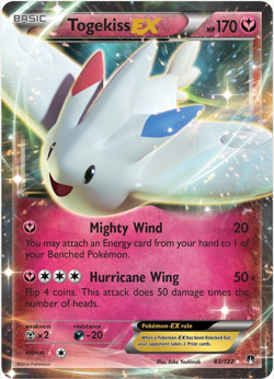 Pokemon Breakpoint XY: Togekiss EX (Ultra Rare Holo) #83/122 - Moderately Played - Image 1