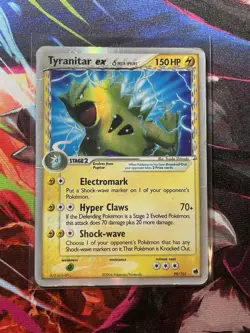 Pokemon TCG Dragon Frontiers TYRANITAR EX Delta Species 99/101- Very Damaged - Image 1