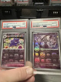 Pokemon Set Of 2 Psa Grade 9 Masterball Gengar Psa Grade 10 Masterball Mewtwo. - Image 1