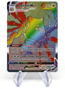 Pokemon Regieleki VMAX Silver Tempest Holo Secret Rare Rainbow 2022 198/195 - Image 1