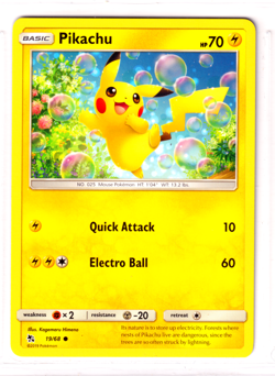 Pikachu 019/068 Hidden Fates ENGLISH Common 2019 Near Mint Pokemon - Image 1