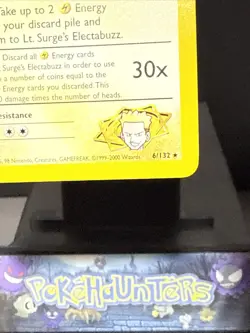 Pokemon Card Lt. Surge's Electabuzz 6/132 Gym Heroes Set SWIRL Near Mint - Image 4