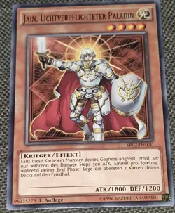 Jain, Lightsworn Paladin SR02-EN020 Common Yu-Gi-Oh Card 1st Ed English New - Image 1