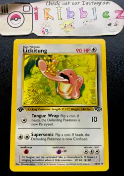 Lickitung 38/64 LP 1st Edition Vintage Jungle Pokemon Card. Free Tracked Ship! - Image 1