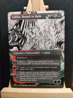 Lukka, Bound to Ruin Borderless - Phyrexia: All Will Be One - NM (see pics) MTG - Image 1