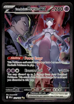 Pokemon TCG SV10: Destined Rivals #231/182 Team Rocket's Mewtwo ex NM - Image 1