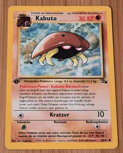 Kabuto # 50/62 1.Edition Common Fossil von 2000 Pokemon Deutsch Top Mint Vintage - Image 1